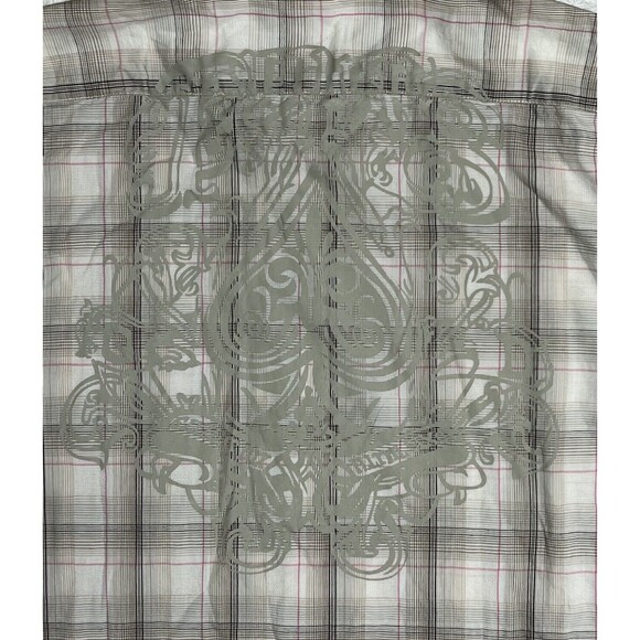 SCOTCH Plaid Shirt SPADE Graphics Men's XL Beige Casual Button Up NWT - Picture 5 of 17